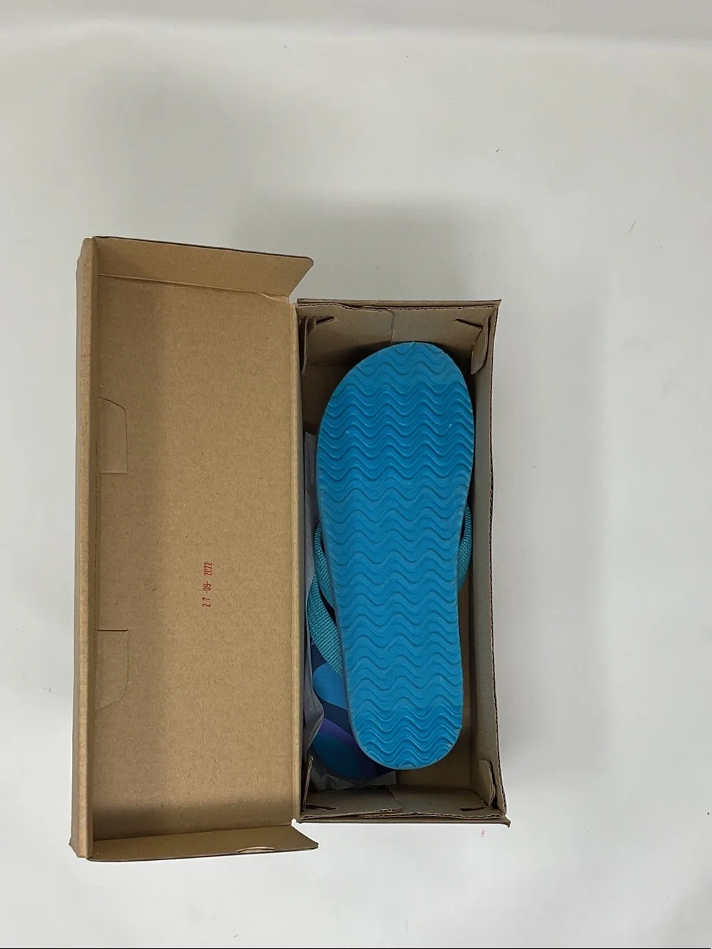 Sperry Thong Sandals Teal, Blue & Purple Girls size 1 Wave Print flip flops